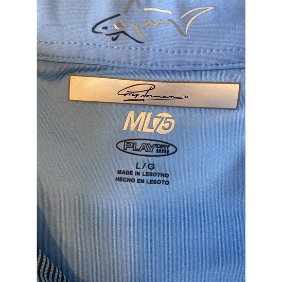 Greg Norman Polo Golf Shirt Size Large Men’s Blue Short Sleeve - Picture 3 of 7